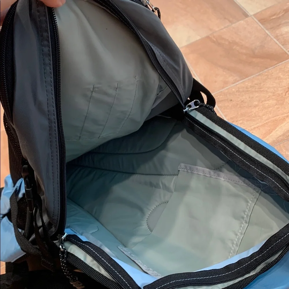 Vintage Men's Light Blue & Black Bike Cycling Backpack